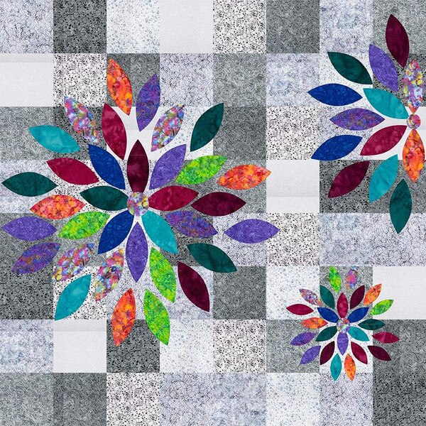 Cabin in the Woods Quilters Scrap Petal Garden Quilt Pattern Riley